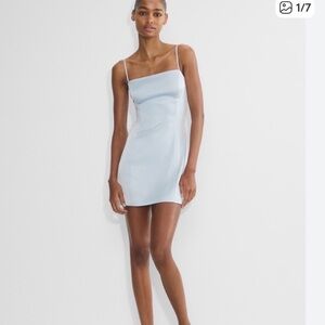 Light Blue Spaghetti Strap Mini Dress